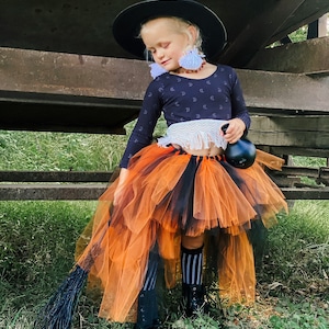 High Low Halloween Tutu witch tutu High-low skirt hi low tutu witch costume hi lo black tutu