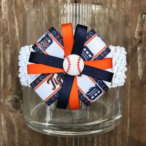 Detroit Tigers Baseball Hair Bow Headband Tigers Bow Detroit Tigers ...