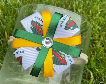 Minnesota Wild Hair Bow Headband Wild baby bow Hockey headband MN Wild baby