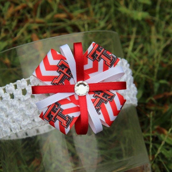 Texas Tech Red Raiders Headband or Hair Bow Red Raiders Baby Headband Texas Tech University TTU (baby/child/adult)