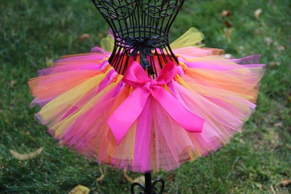 Pink yellow top tutu skirt