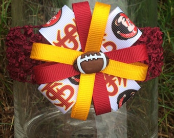 Florida State Seminoles FSU Stirnband oder Haarschleife Noles Schleife Brosche Anstecknadel
