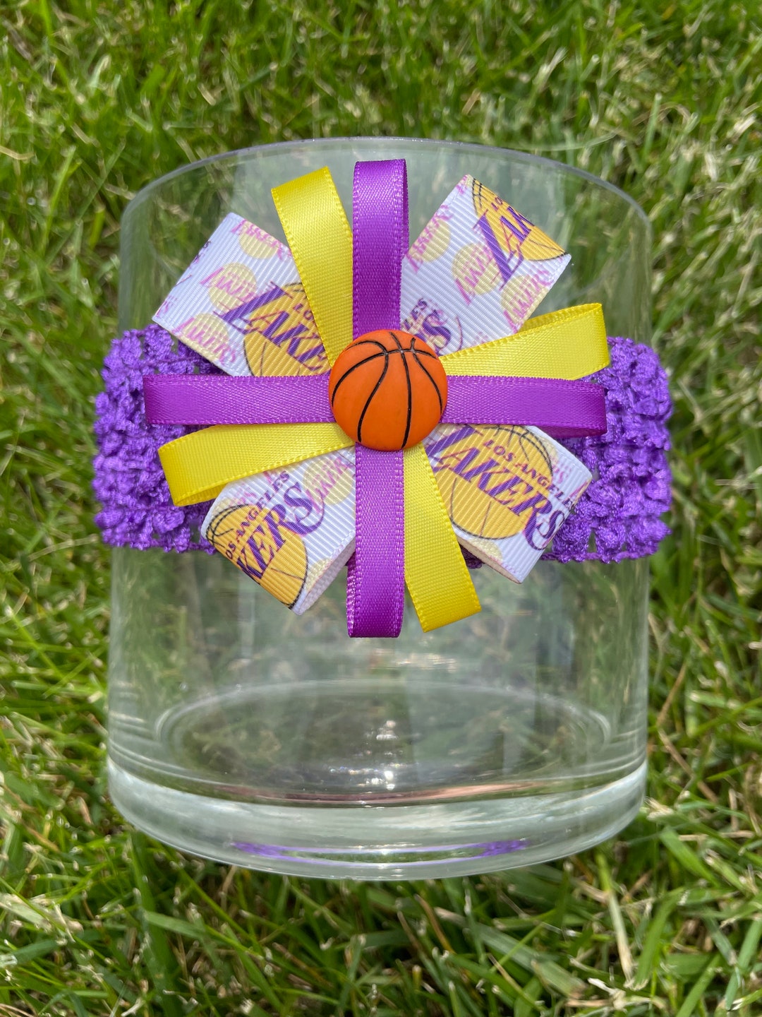 LA Lakers Hair Bow Lakers Headband Lakers Cheerleader Los Angeles