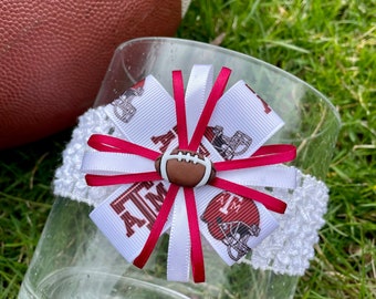 Aggies Headband Hair Bow Texas A&M Headband Texas A and M baby bow Aggies girl