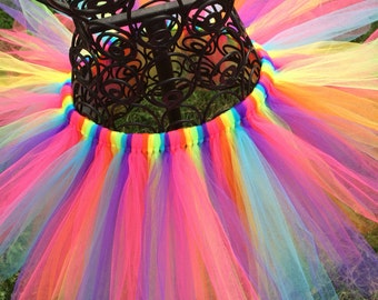 Rainbow Brights Tutu Petti Skirt Neon Rainbow kids skirt brightly colored kids clothing