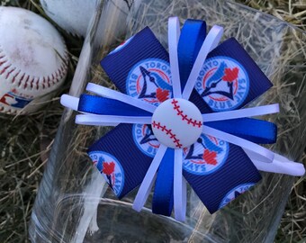 Toronto Blue Jays Baseball Hair Bow Headband Toronto bluejays bow Mariners baby bow Bluejays brooch pin blue jays girl