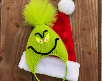 Grinch Hoofdband Grinch pruik kerst lelijke trui feest vakantie strik Grinch Kostuum Kerst strik grinch masker