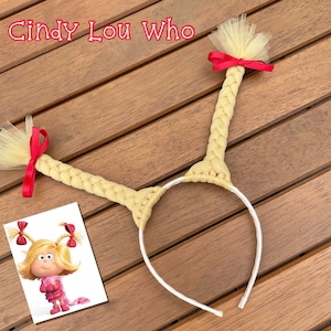 Cindy Lou Who inspired Hair Headband Cindy Lou Who Pigtails Cindy Lou wig Headband christmas ugly sweater party cindy lou who Costume