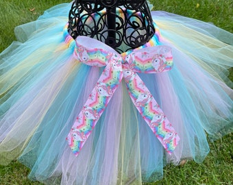 Unicorn tutu pastel rainbow tutu unicorn party theme mint green purple pink tutus girl birthday pastels rainbow unicorn