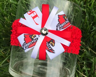 TutusByJessT Louisville Cardinals Headband or Hair Bow University of Louisville Baby Headband