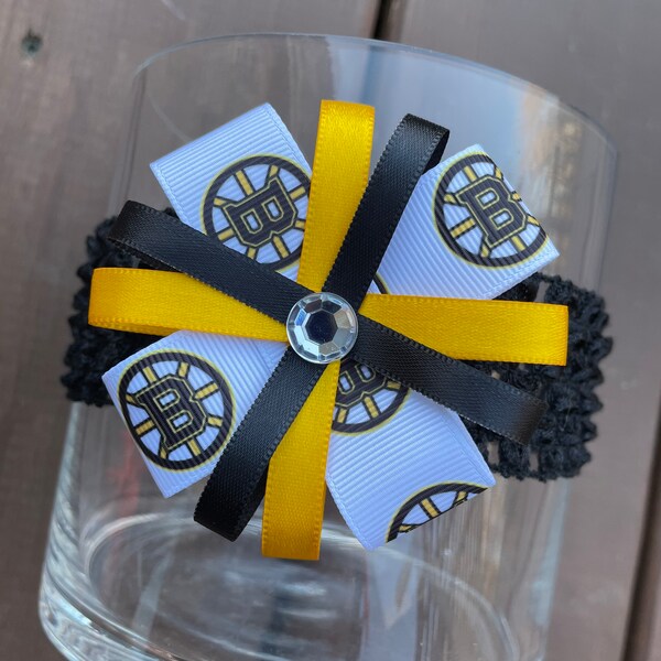 Boston Bruins Hair Bow or Headband Bruins headband Bruins baby how