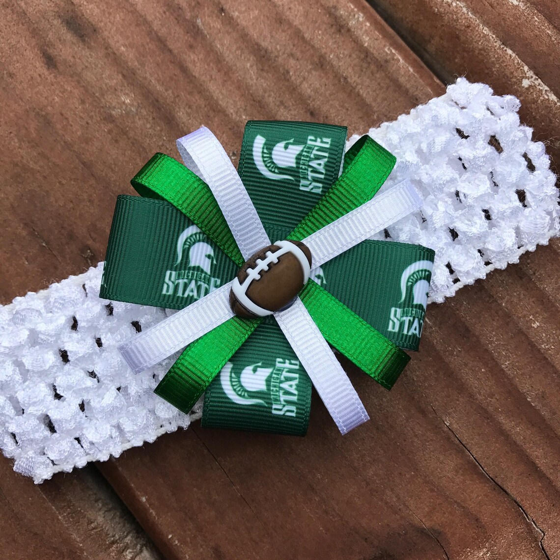 Michigan State Headband Hair Bow Spartans Bow Spartans Baby Etsy