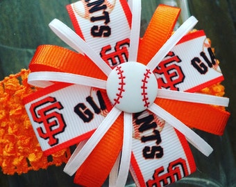 San Francisco Giants Baseball Headband  Hair Bow