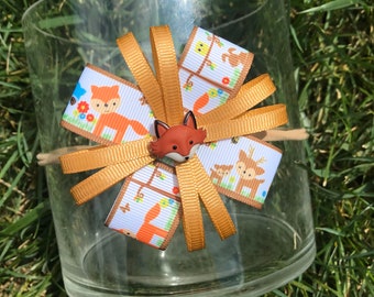 Fox Hair Bow or Headband Woodland Animals Bow Fox headband fox girl nursery baby headband