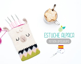 Patrón amigurumi Estuche Alpaca- Patrón en ESPAÑOL de ganchillo, PDF tutorial crochet, estuche alpaca amigurumi