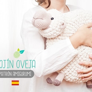 Patrón amigurumi Cojín Oveja- Patrón en ESPAÑOL de ganchillo, PDF tutorial crochet, cojín oveja amigurumi