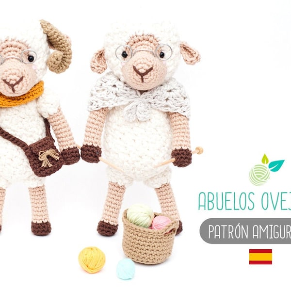 Patrón amigurumi Abuelos Ovejita - Patrón en ESPAÑOL de ganchillo, PDF tutorial crochet, oveja amigurumi