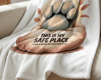 Manta para mamás perrunas, El hogar es donde mis patitas se sienten seguras, Regalo para amantes de las mascotas, Manta acogedora para amantes de los perros, Decoración adorable para el hogar para amantes de los animales
