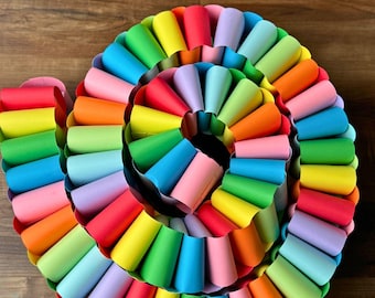 Chunky Rainbow Paper Chain Garland | Handmade Party Banner, Playroom Decor