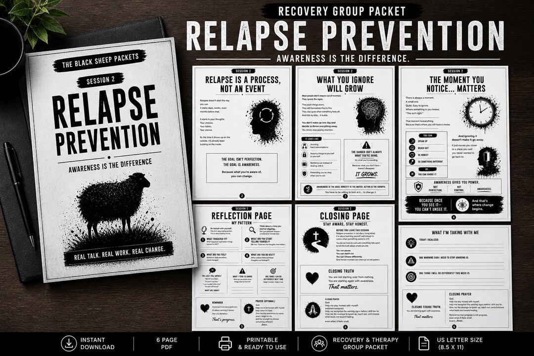 Relapse Prevention Worksheet PDF | Recovery Group Packet | Addiction ...