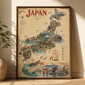 Japan Map - Etsy