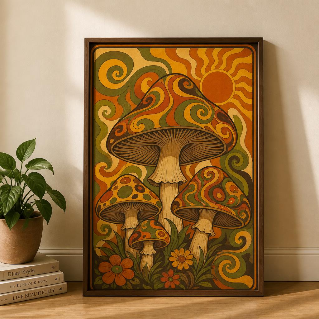 Psychedelic Mushroom Art Print - Etsy