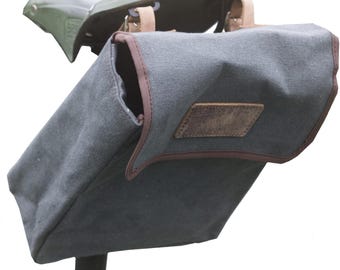 Handgefertigte Gewachste Canvas + Leder Sattel Lenker Fahrradtasche Designed in Großbritannien