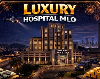 MLO Golden Skyline Hospital | Luxury Medical Center | Downtown Emergency Building | Night Atmosphere