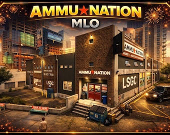 Tienda táctica MLO / Edificio comercial urbano moderno / Tienda de equipos de seguridad / Exterior e interior detallados