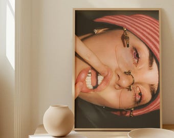 Póster de Billie Eilish / Arte del álbum Hit Me Hard And Soft / Decoración de pared de pop alternativo / Impresión estética de música minimalista melancólica / Arte de fan de la cantante