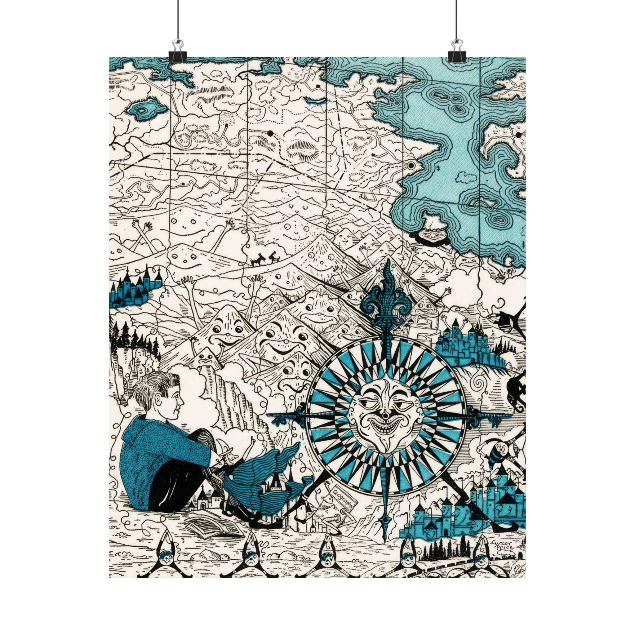 Magic Map Price Luxor Price Magic Map Print | Whimsical Vintage Storybook Illustration ...