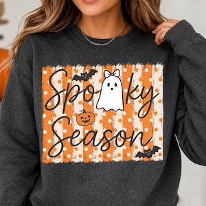 Striped Spooky Season Svg, Halloween ghost SVG, Halloween Vibes Svg, Halloween Sublimation Design, Trendy Spooky Vibes, Fall Season Digital