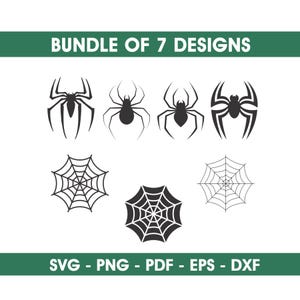 Spider Web SVG Bundle, Spider Silhouette SVG, Spider Svg, Spider PNG, Spider Clipart, Scary Spider Svg, Halloween Svg, Instant Download