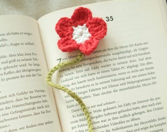 Crocheted flower bookmark | Bookmark with flower | Handmade gift for book lovers | Book accessory