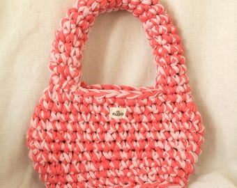 Crocheted handbag made from textile yarn | Handmade bag | Boho bag | Crochet bag | Shopper bag | Gift for her