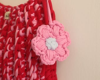 Crocheted flower charm | Yarn keychain | Bag charm