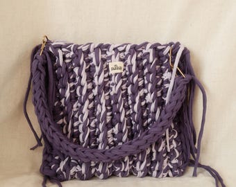 Crocheted bag made from textile yarn | Boho bag | Handmade shoulder bag | Handmade crochet bag