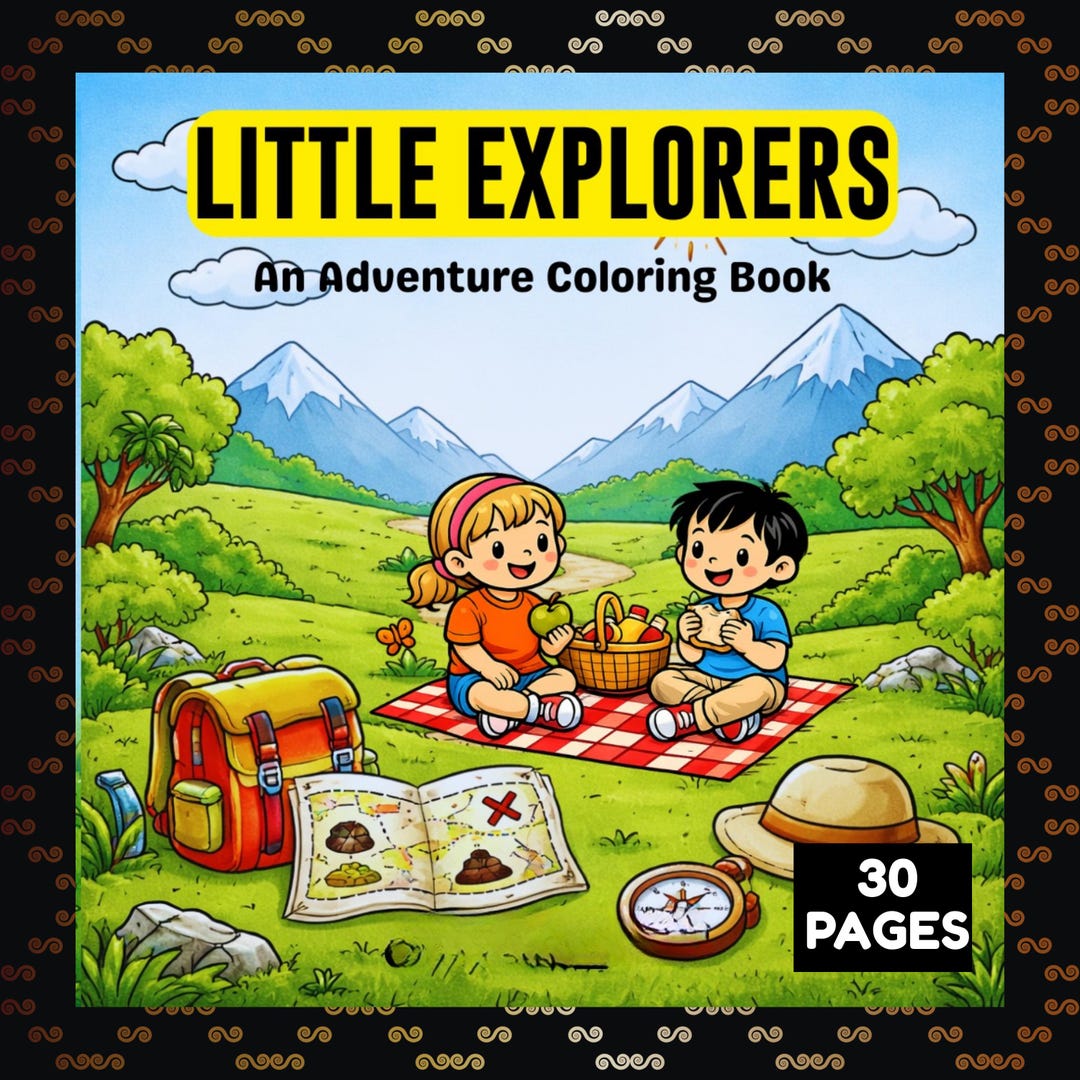 Little Explorers Coloring Book | Bold & Easy Printable PDF + PNG | 30 ...