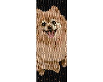 Pomeranian Dog Peyote Bead Pattern, Dog Bracelet Pattern, Bookmark Pattern, Seed Beading Pattern Delica Size 11 Beads - PDF Instant Download