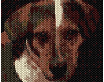 Dog Tapestry 1 Peyote Bead Pattern, Wall Art, Seed Beading Pattern Miyuki Delica Size 11 Beads - PDF Instant Download