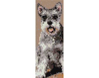 Miniature Schnauzer Dog Loom Bead Pattern, Dog Bracelet, Bookmark Pattern, Beading Pattern Delica Size 11 Beads - PDF Instant Download