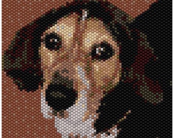 Dog Tapestry 2 Peyote Bead Pattern, Wall Art, Seed Beading Pattern Miyuki Delica Size 11 Beads - PDF Instant Download