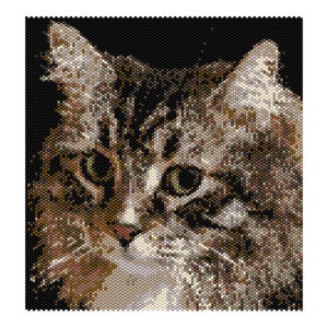 ふわふわのつま先猫タペストリー ペヨーテビーズパターン、猫の壁アート シードビーズパターン、ミユキデリカ サイズ 11 ビーズ - PDF インスタントダウンロード