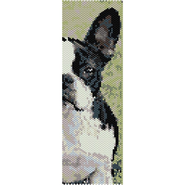 Bouledogue Français « Dolly » Peyote Bead Pattern, Dog Bracelet, Bookmark Pattern, Seed Beading Pattern Delica Size 11 Beads - PDF Instant Download