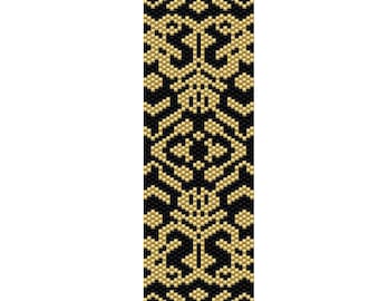 Filigrane Peyote Perlenmuster, Armband Armreif, Ungerade Peyote, Lesezeichen, Miyuki Delica Größe 11 Perlen - PDF Instant Download