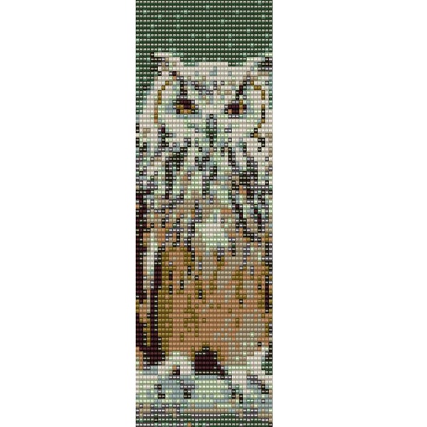 Hibou 1 Loom Bead Pattern, Bracelet Cuff, Bookmark, Seed Beading Pattern Miyuki Delica Taille 11 Perles - PDF Téléchargement instantané