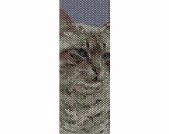Peyote Cat #4 Bead Pattern, Bracelet Cuff, Bookmark, Seed Beading Pattern Miyuki Delica Size 11 Beads - PDF Instant Download
