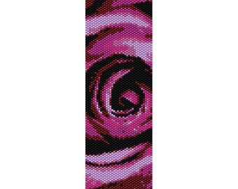 Abstract Rose Peyote kralenpatroon, armband manchetpatroon, bladwijzer, zaadkralenpatroon Miyuki Delica maat 11 kralen - PDF Instant Download