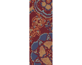 Floral Pattern 3 Peyote Bead Pattern, Bracelet Cuff, Bookmark, Seed Beading Pattern Miyuki Delica Size 11 Beads - PDF Instant Download