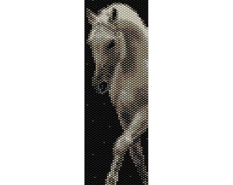Horse 4 Peyote Bead Pattern, Bracelet Cuff, Bookmark, Seed Beading Pattern Miyuki Delica Size 11 Beads - PDF Instant Download
